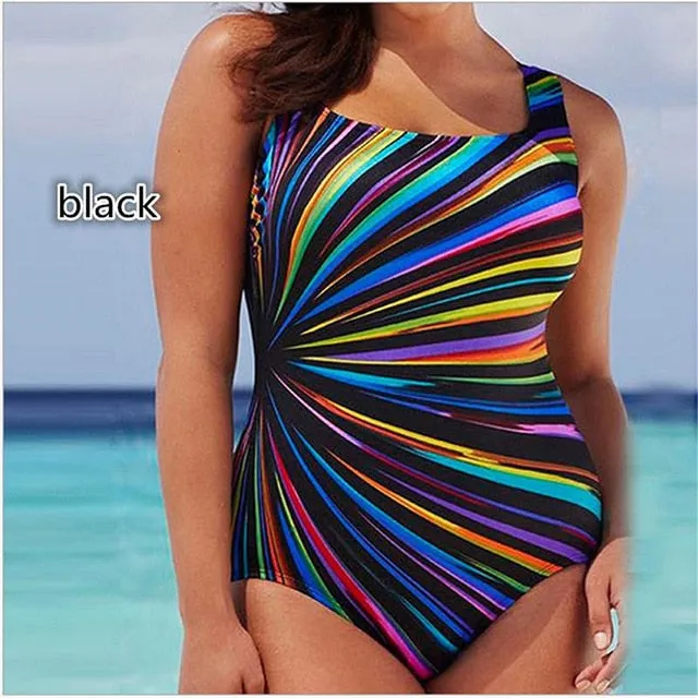 2021 Summer Women Sexy Printed Push-Up High Waist Swimsuit Sizes L - 5XL