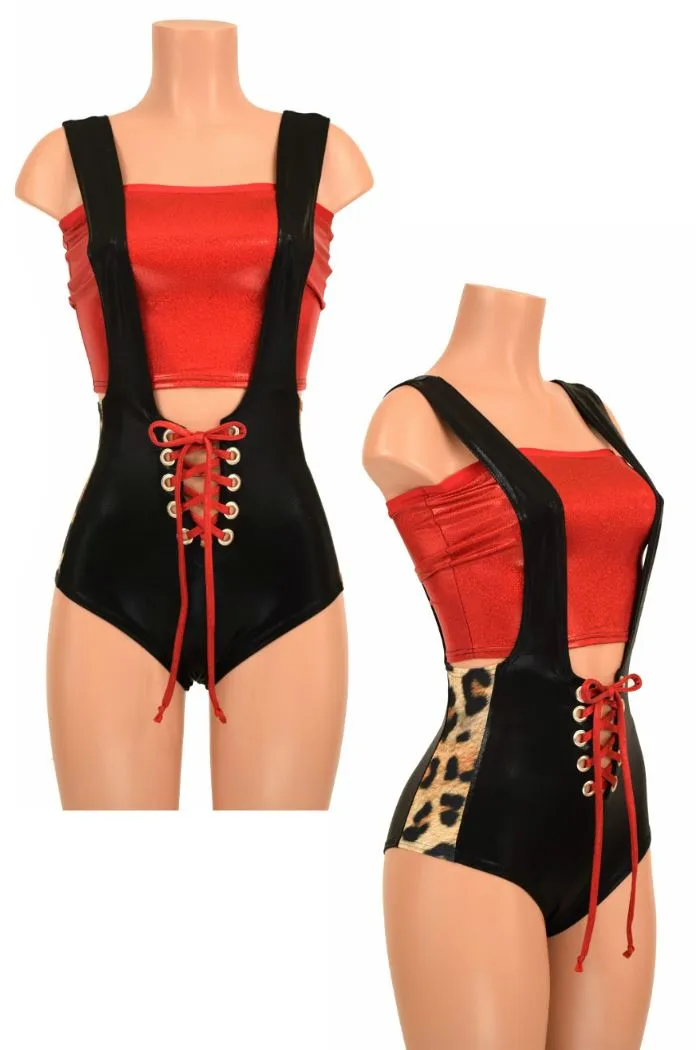 2PC Suspender Romper Set