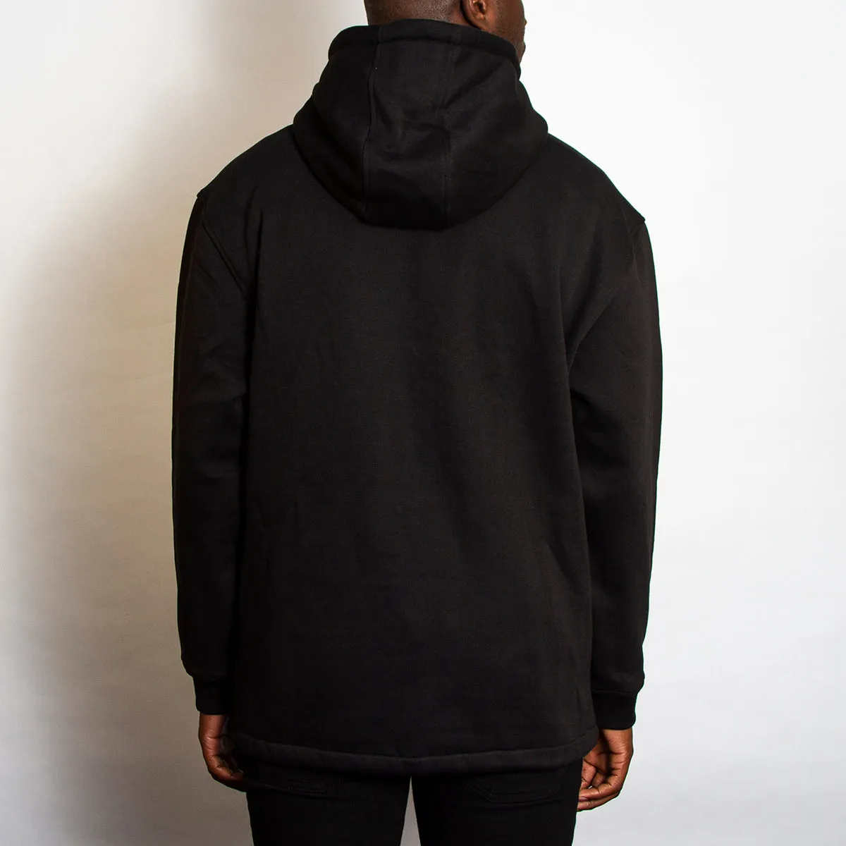 Acid Letter - 3/4 Zipped Pullover Hood - Black