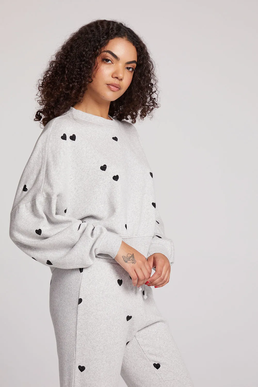 Allover Velvet Hearts Pullover