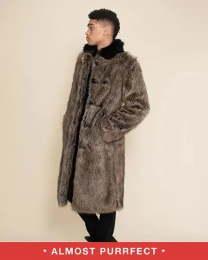 *Almost Purfect*  Dire Wolf Faux Fur Calf Length Coat