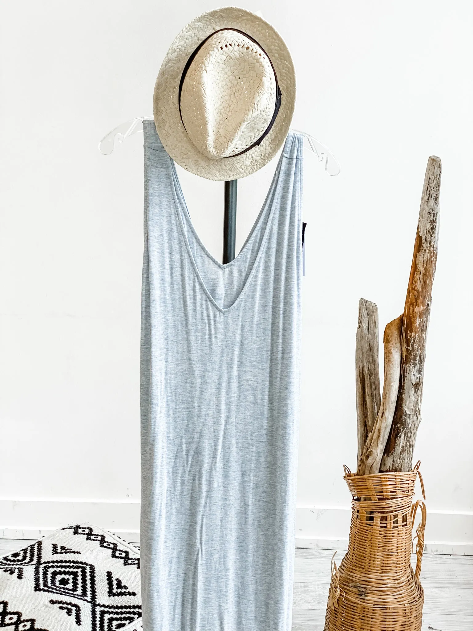 Ansel V-Neck Open Back Maxi Dress