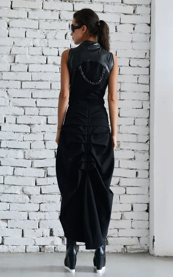 Asymmetric Black Vest