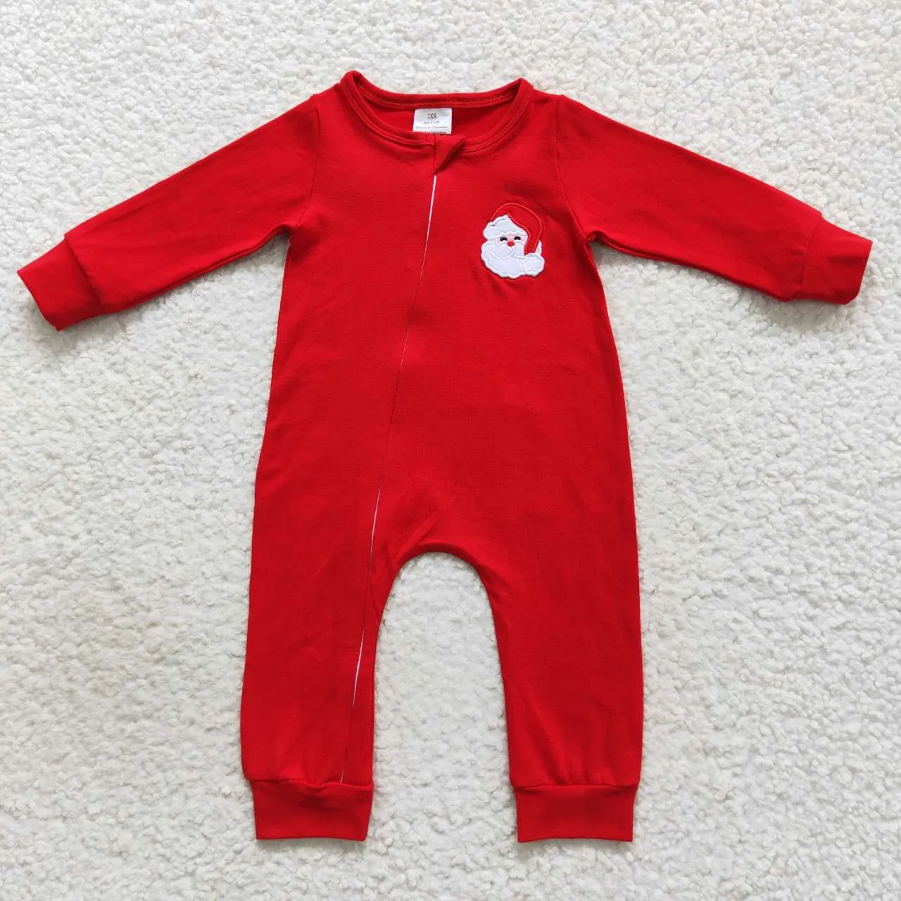 baby Christmas Santa red romper