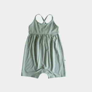 Babysprouts Tie-Back Romper in Seagreen