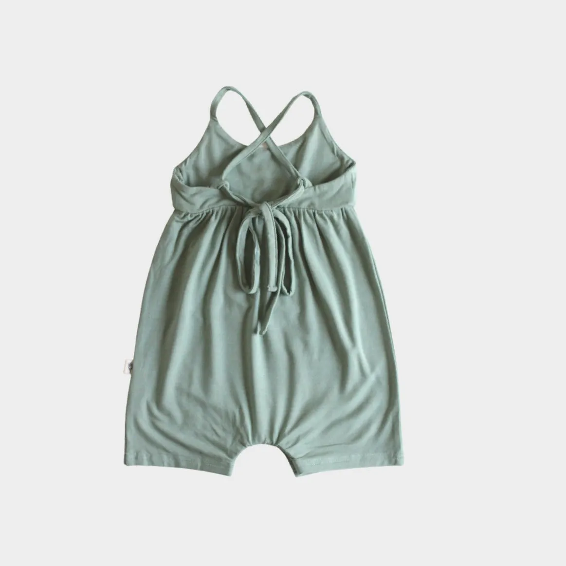 Babysprouts Tie-Back Romper in Seagreen