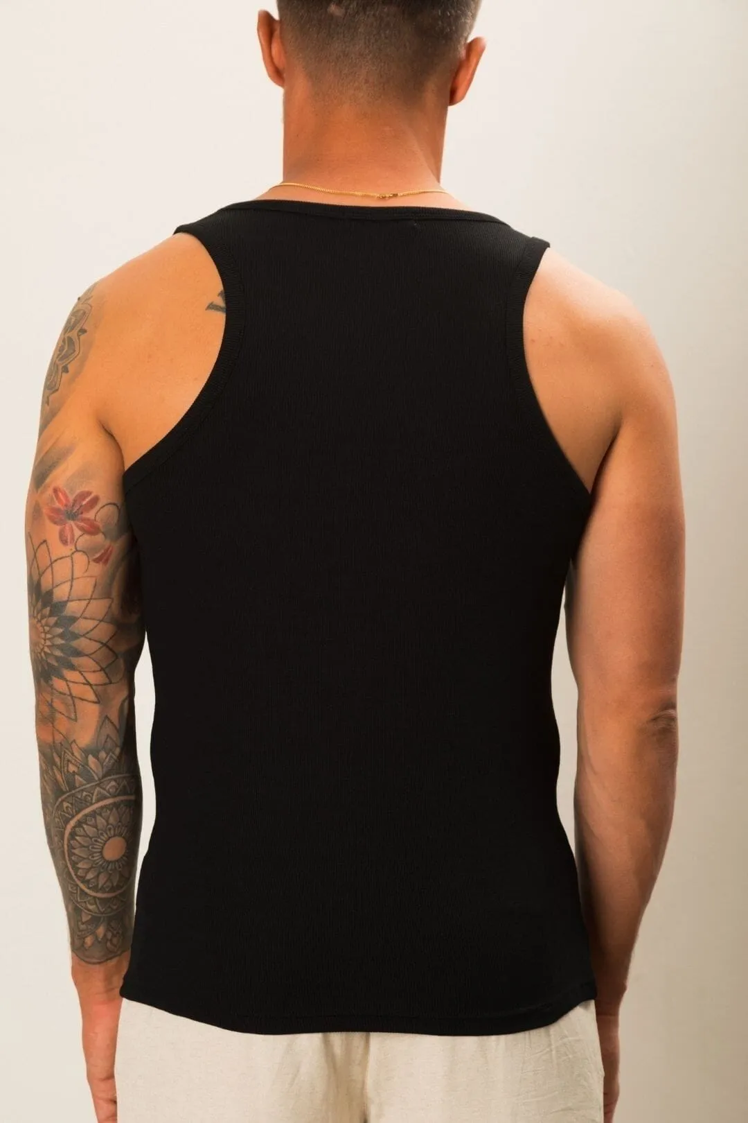 Black Ribbed Vest