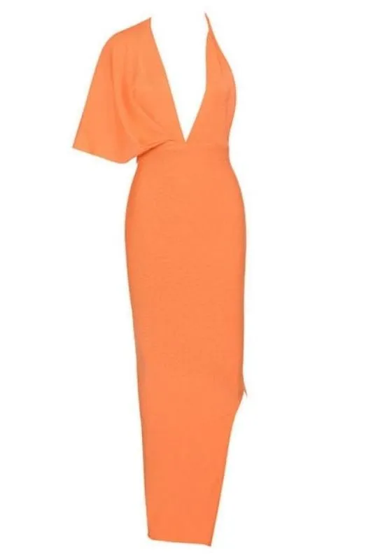 Blake Bandage Maxi Dress - Apricot Orange