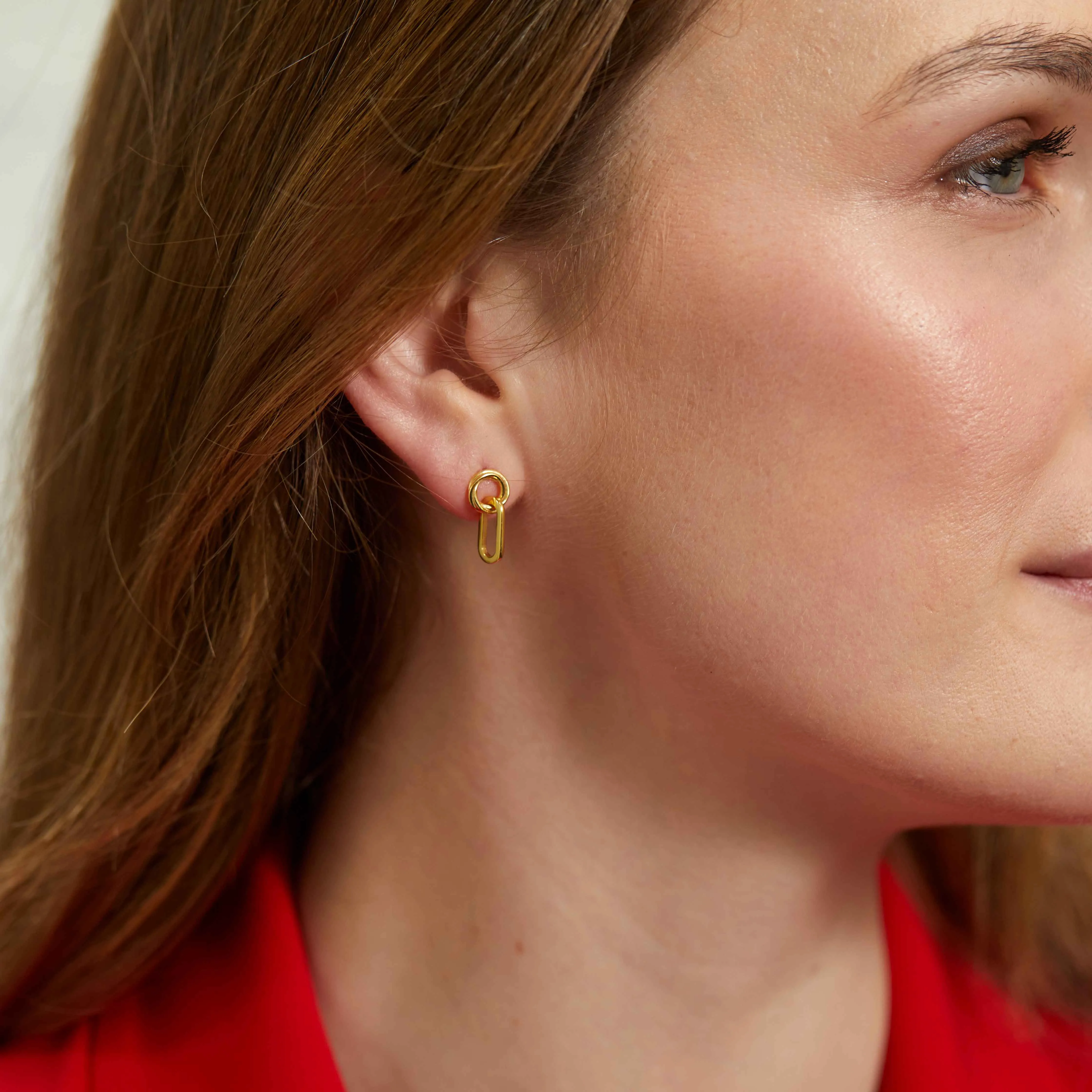 Bramerton Gold Vermeil Heritage Rectangle Earrings