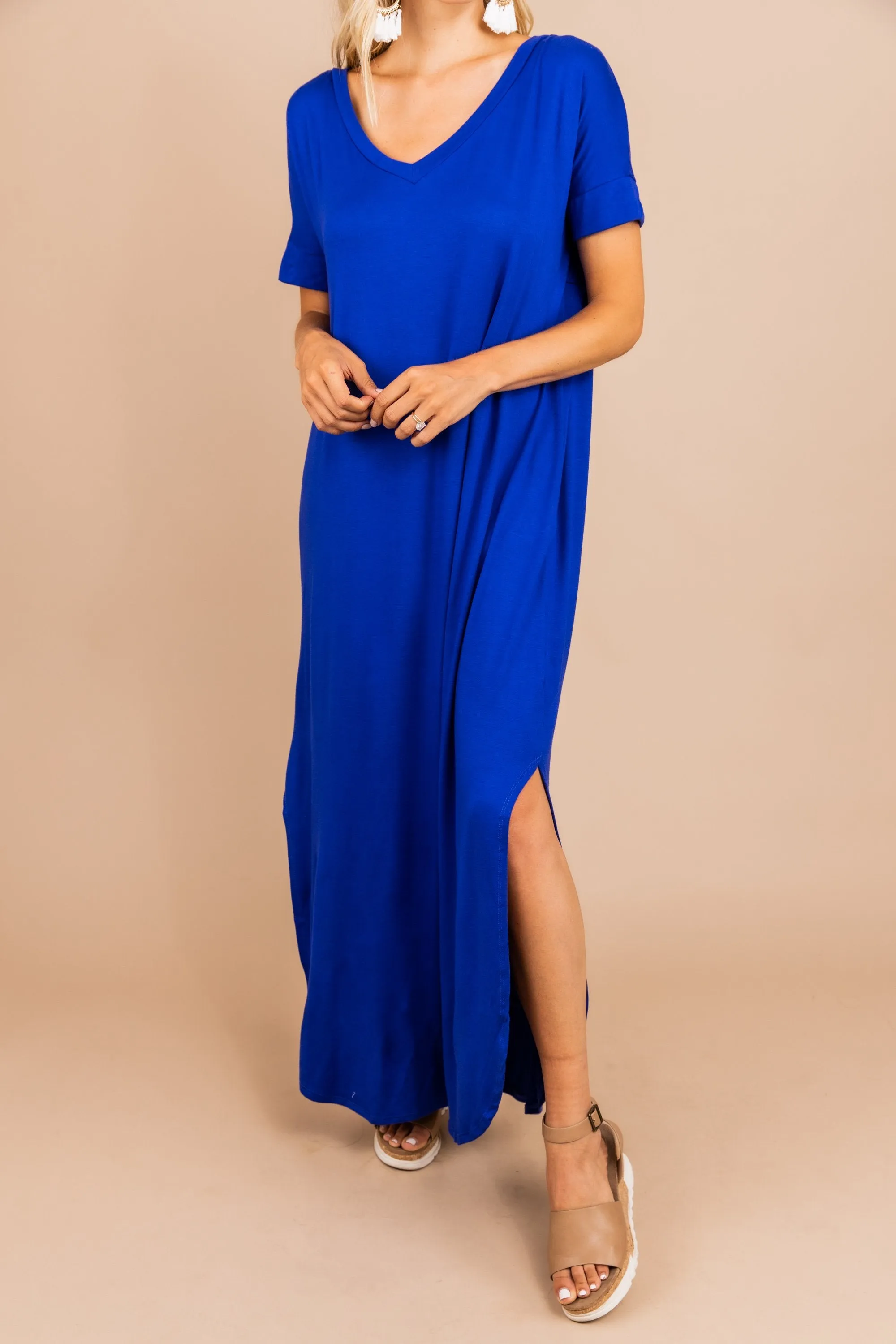 Bring You Home Denim Blue Maxi Dress