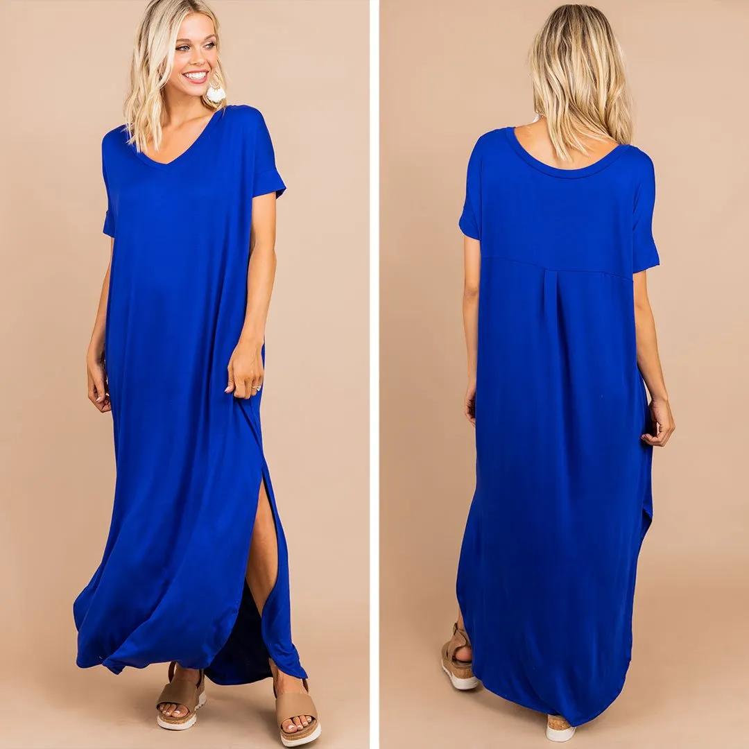 Bring You Home Denim Blue Maxi Dress