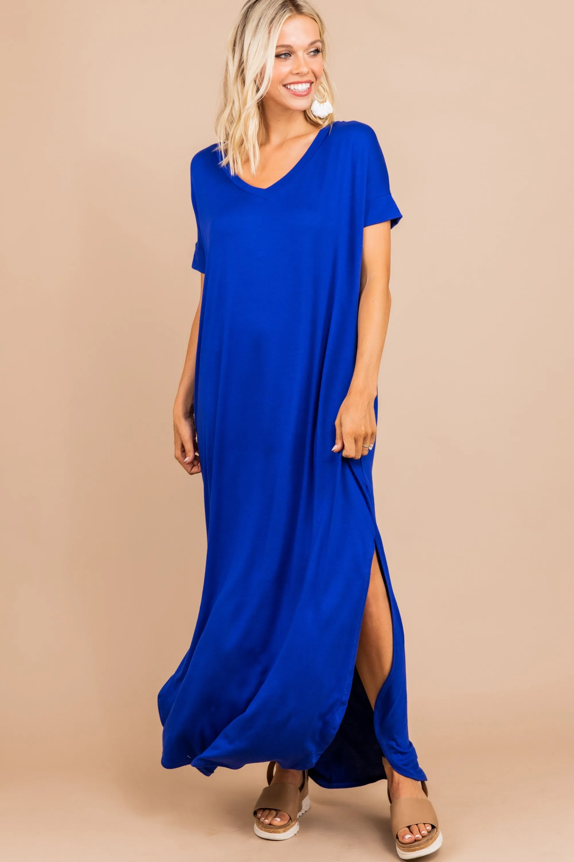 Bring You Home Denim Blue Maxi Dress