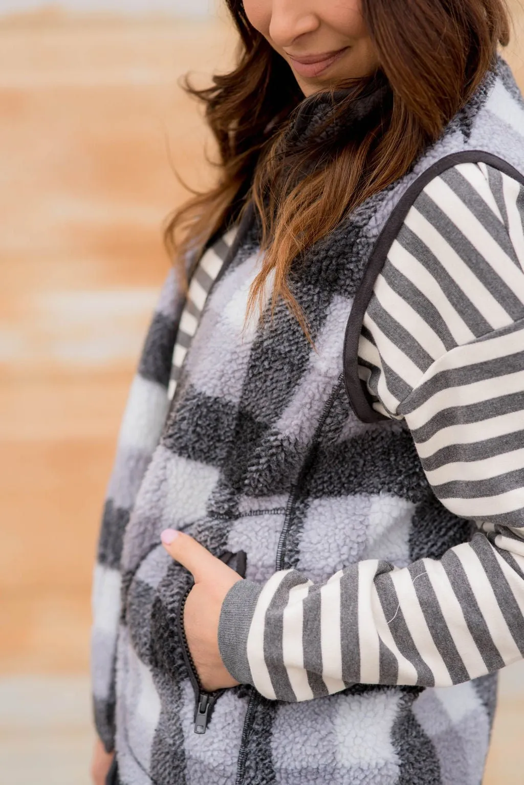 Buffalo Plaid Sherpa Vest