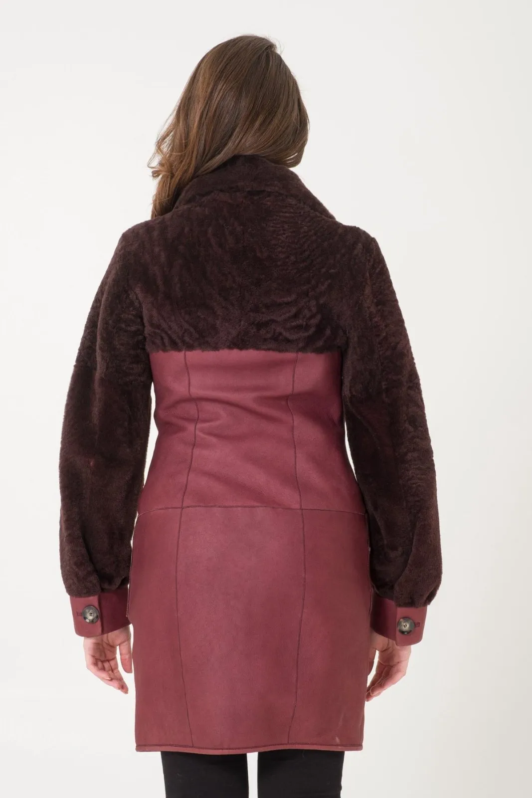 Burgundy Shearling Coat