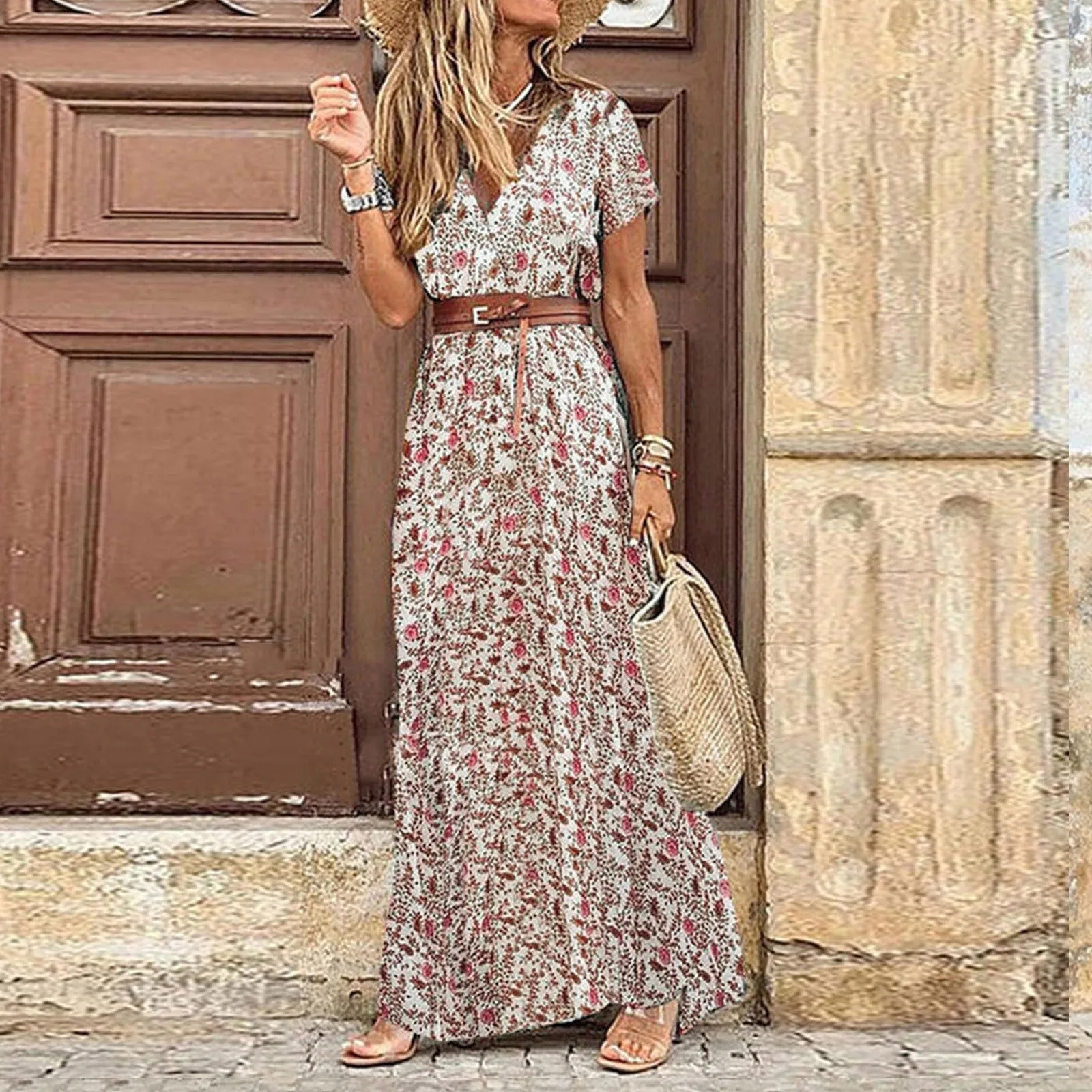 Casual Short Sleeve Evening Robe