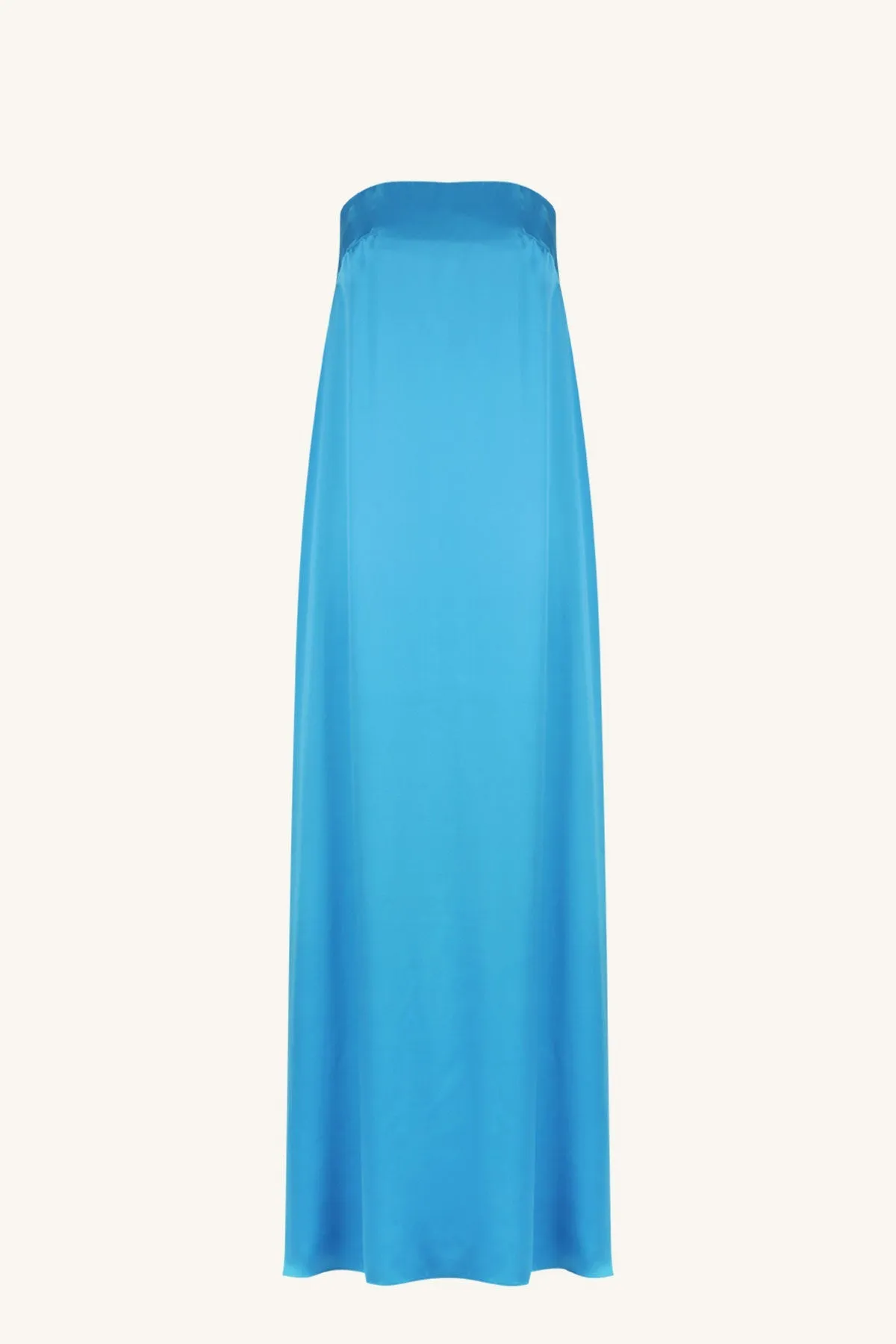 CIEL SILK STRAPLESS COLUMN MAXI DRESS