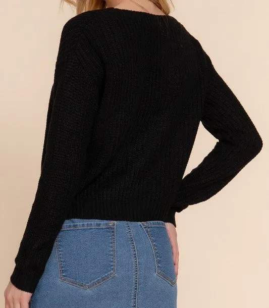 Co-Ed Cutie Cardigan in Black