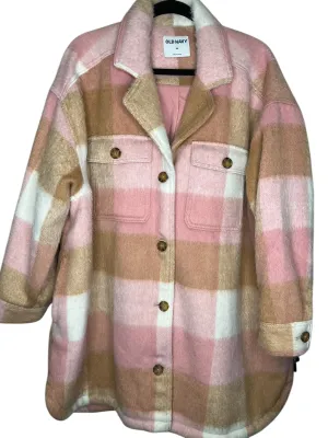 Coat Faux Fur & Sherpa By Old Navy In Pink & Tan, Size: 2x