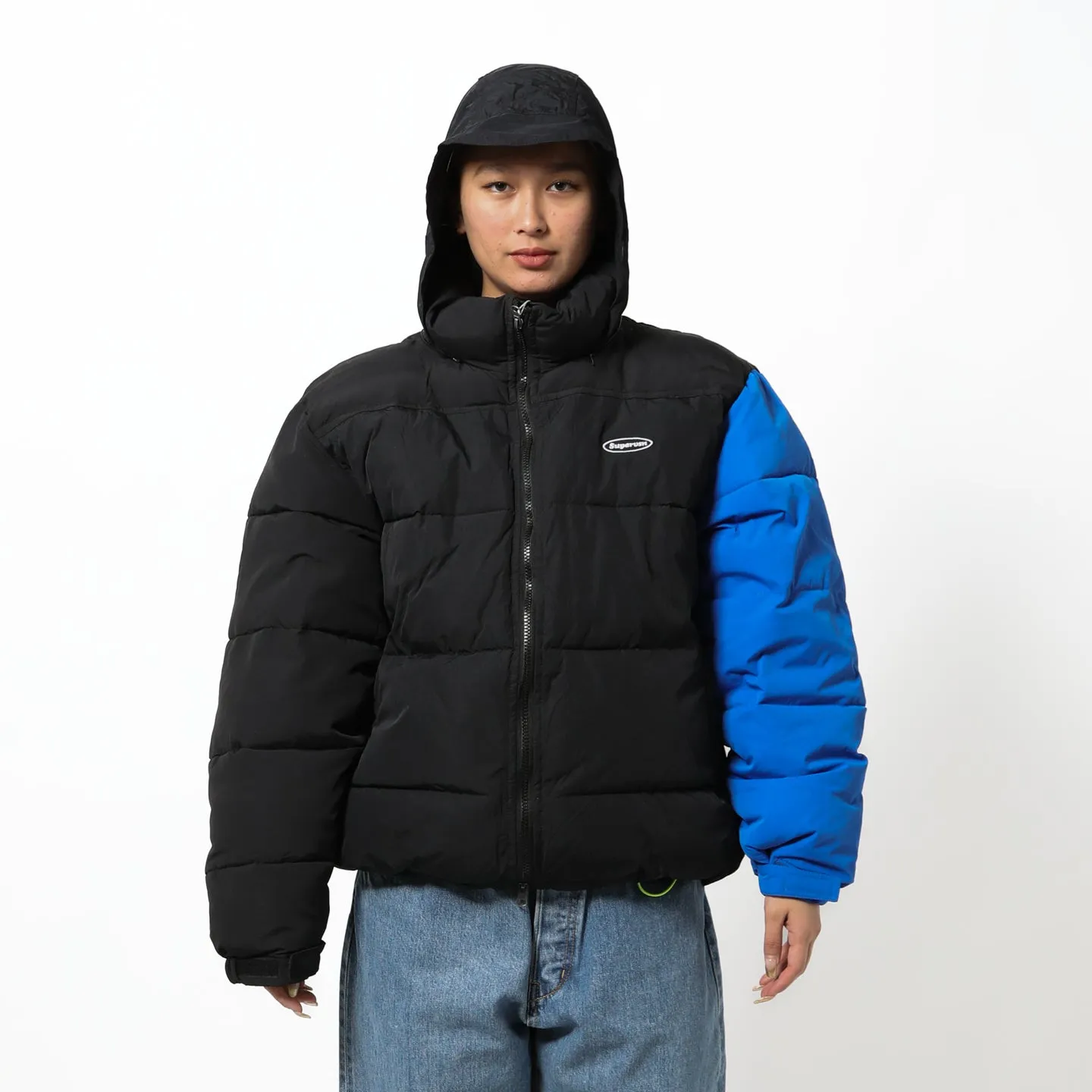 CONTRAST SLEEVE PUFFER JACKET