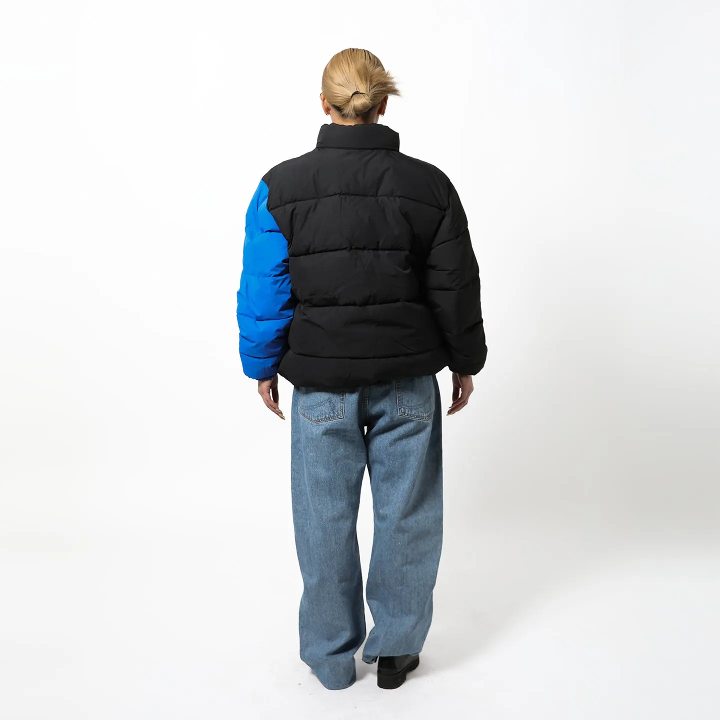 CONTRAST SLEEVE PUFFER JACKET