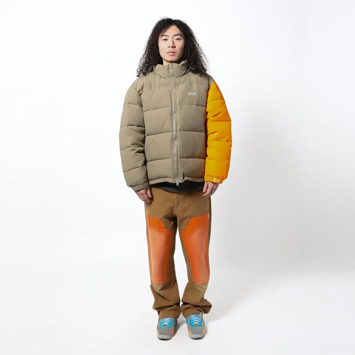 CONTRAST SLEEVE PUFFER JACKET