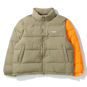 CONTRAST SLEEVE PUFFER JACKET