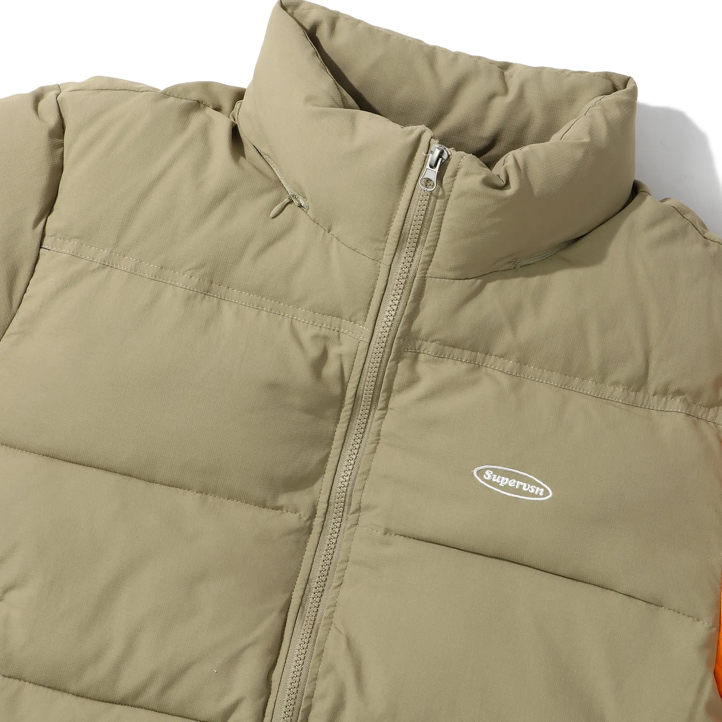 CONTRAST SLEEVE PUFFER JACKET