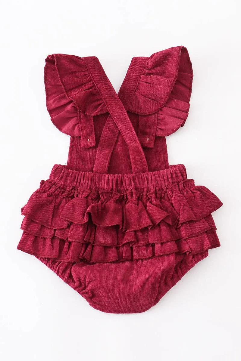 Corduroy Ruffle Baby Romper