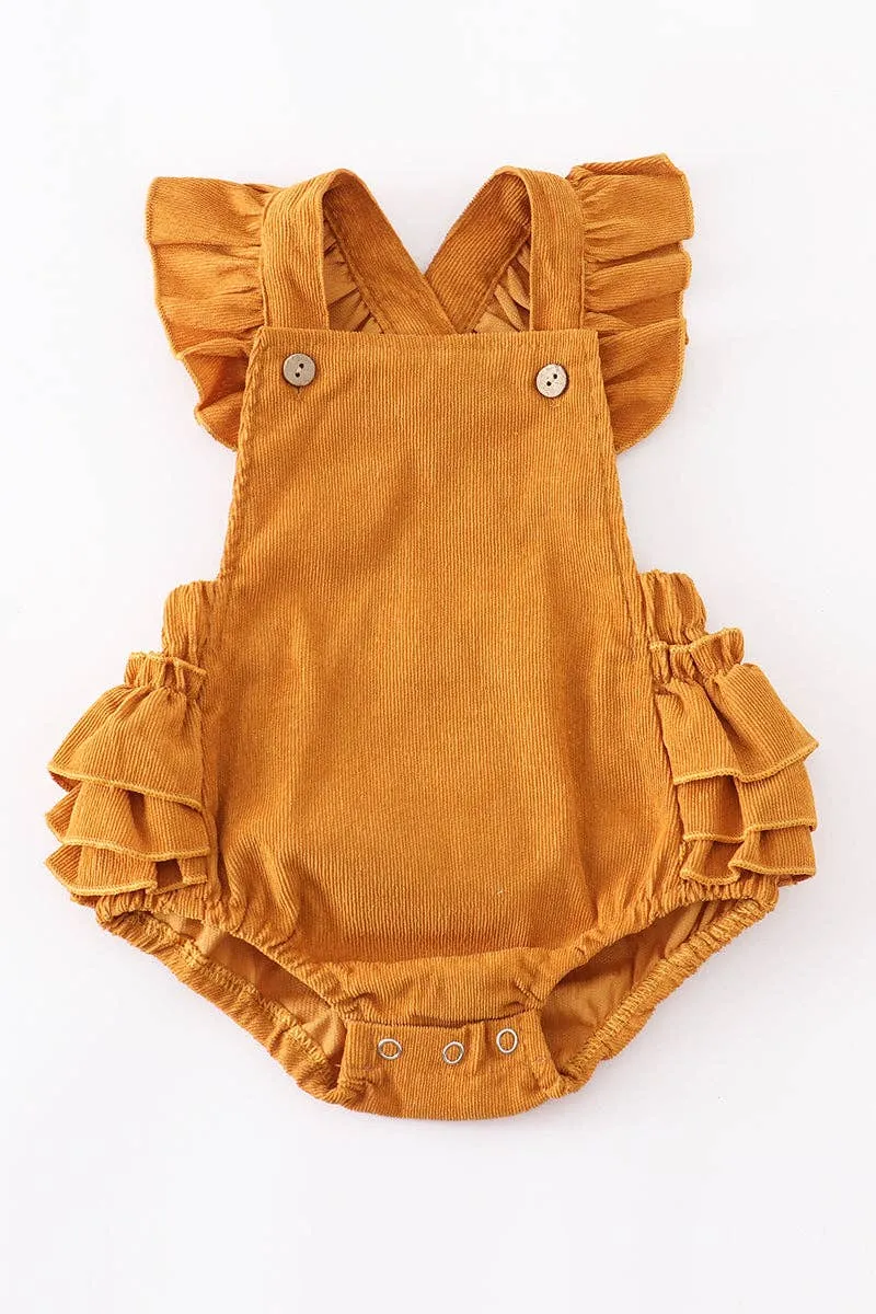 Corduroy Ruffle Baby Romper