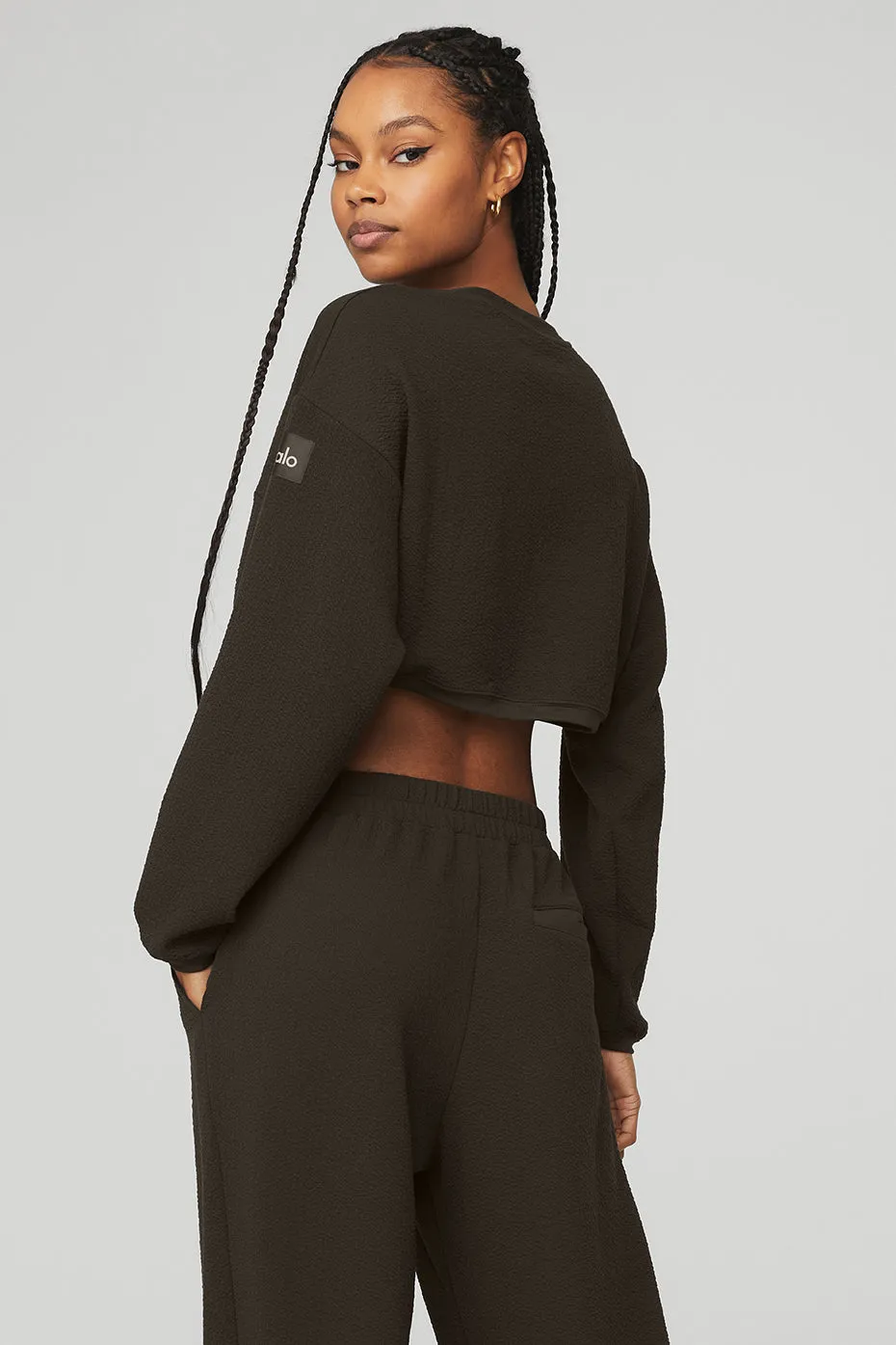 Cropped Tailored Crew Neck - Espresso