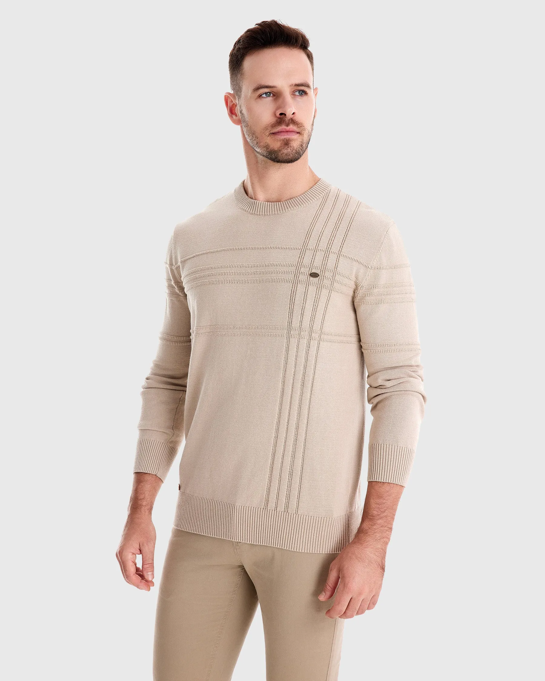 Crosshatch Crew Neck Sweater New