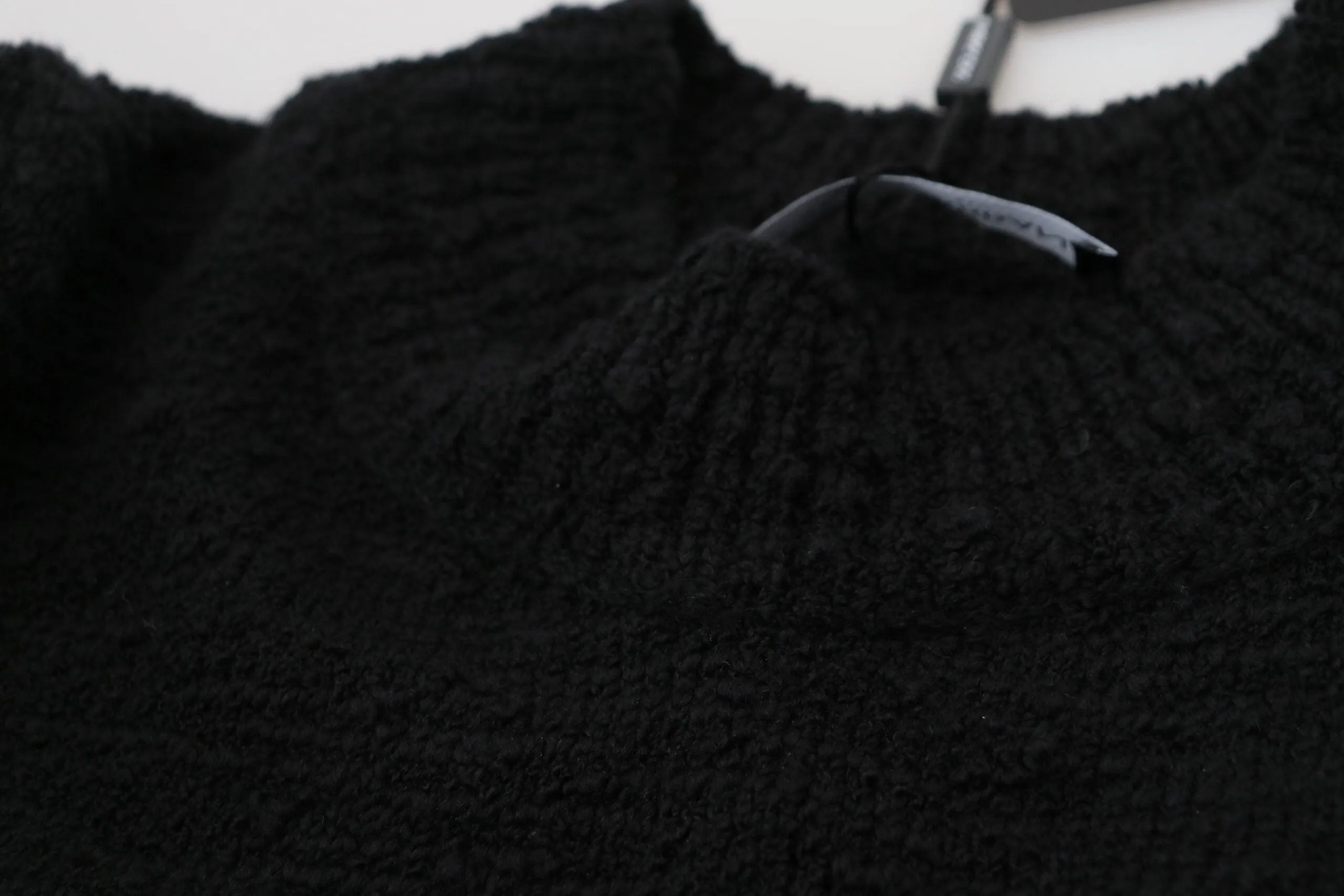 Dolce & Gabbana Black Wool Knit Crewneck Pullover Sweater