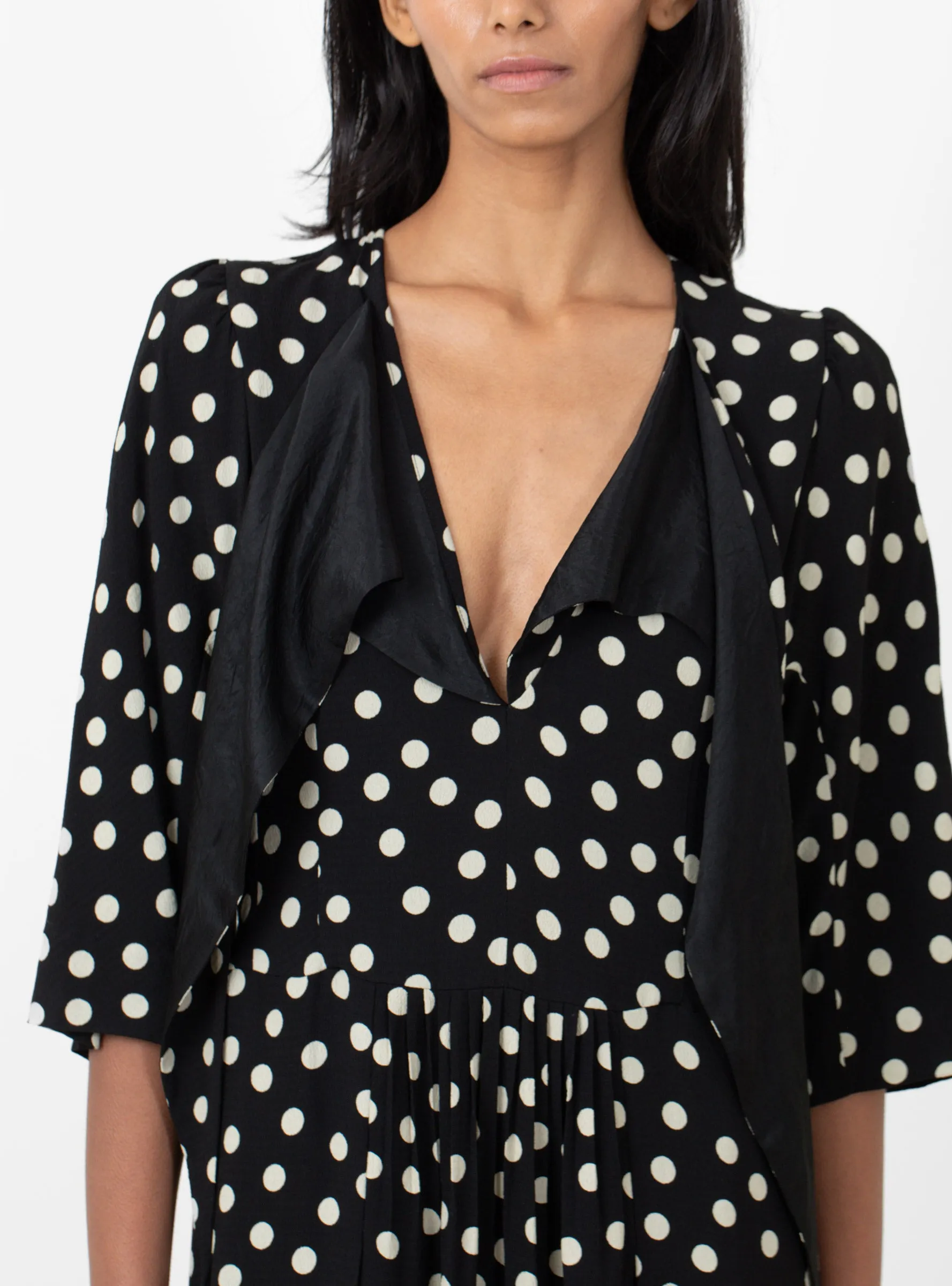 Dot Print Dress Black