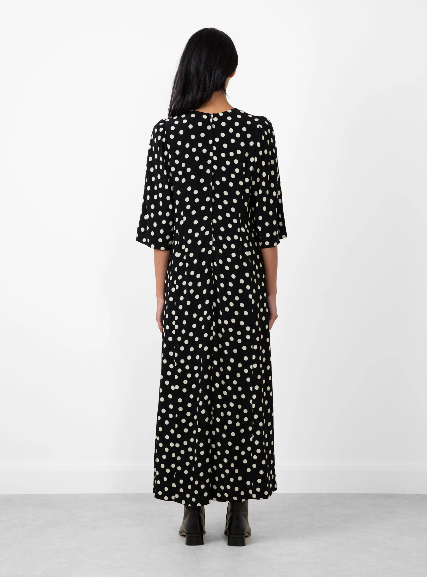 Dot Print Dress Black