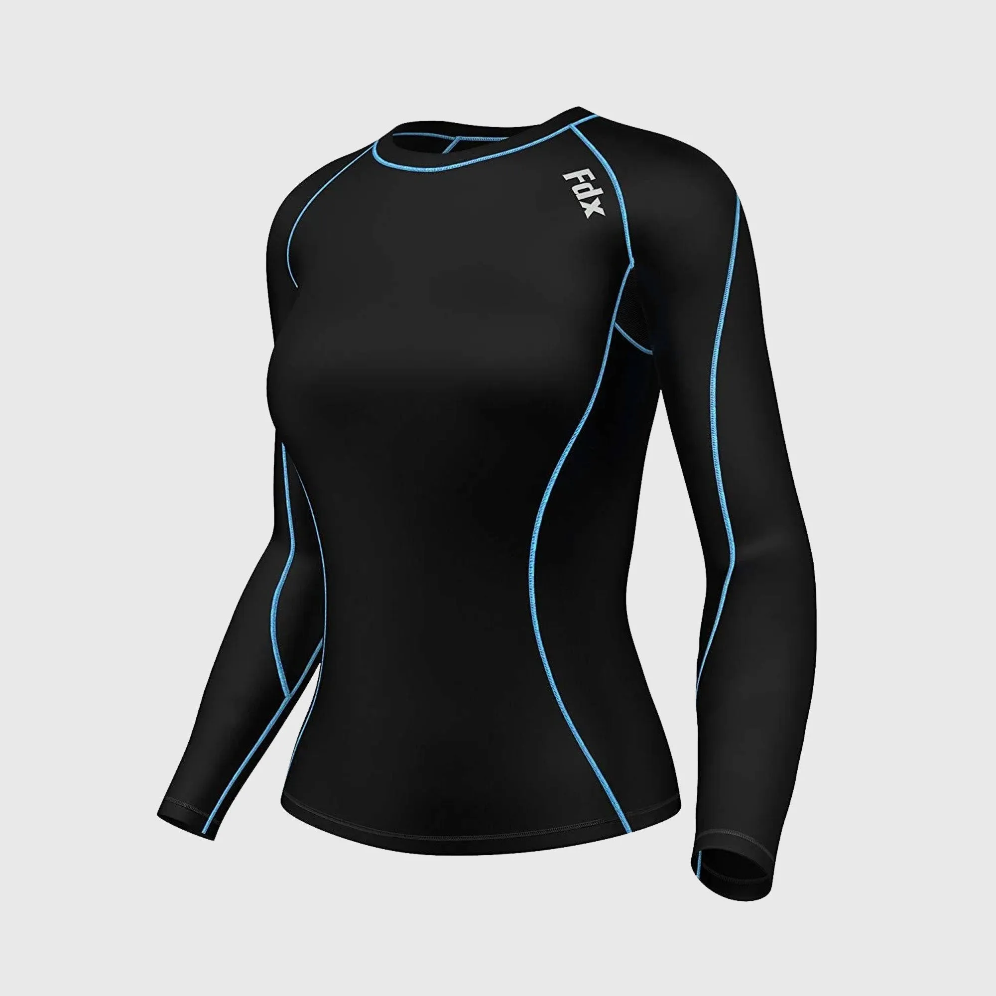 Fdx Monarch Blue Women's & Girl's Base Layer Long Sleeve Compression Top