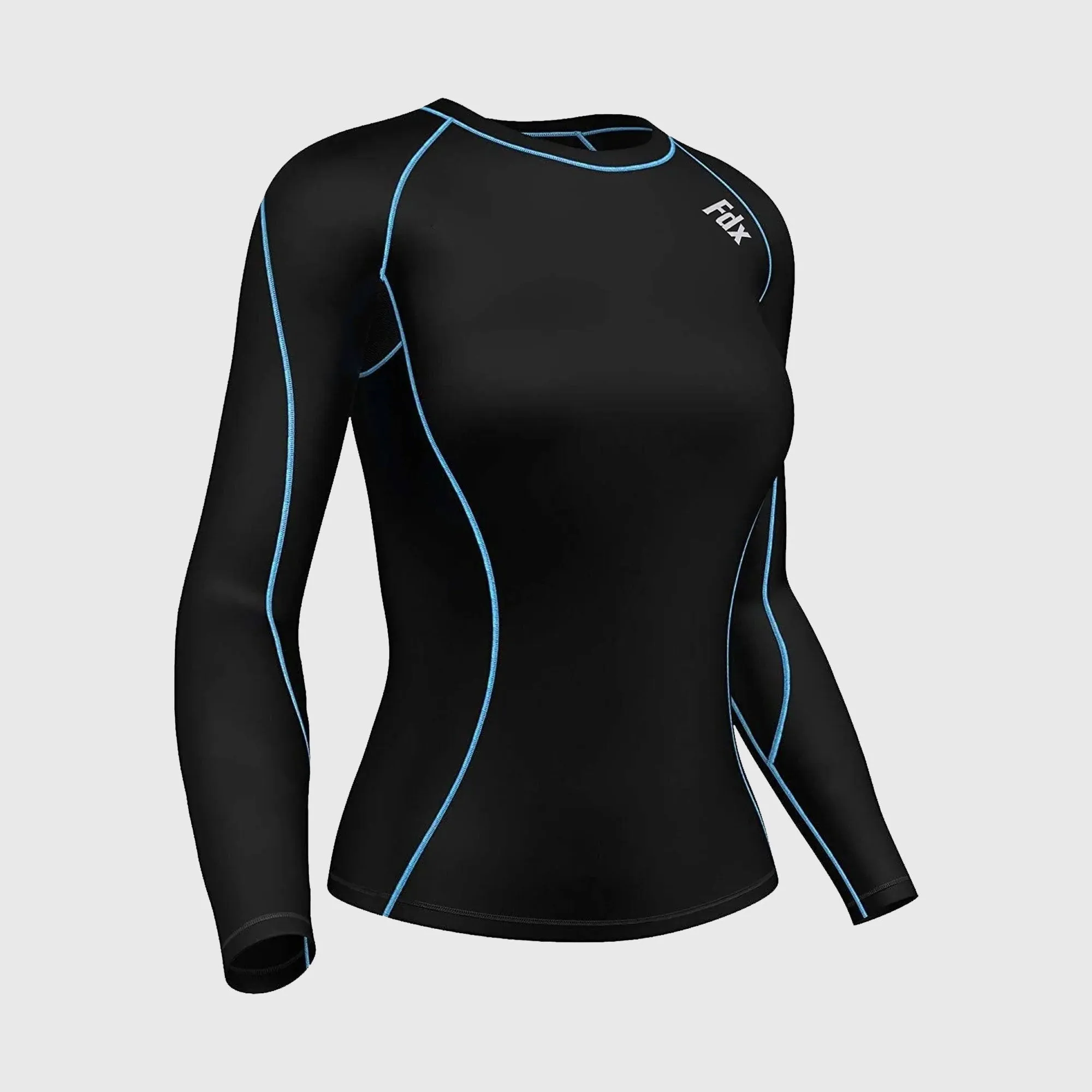 Fdx Monarch Blue Women's & Girl's Base Layer Long Sleeve Compression Top