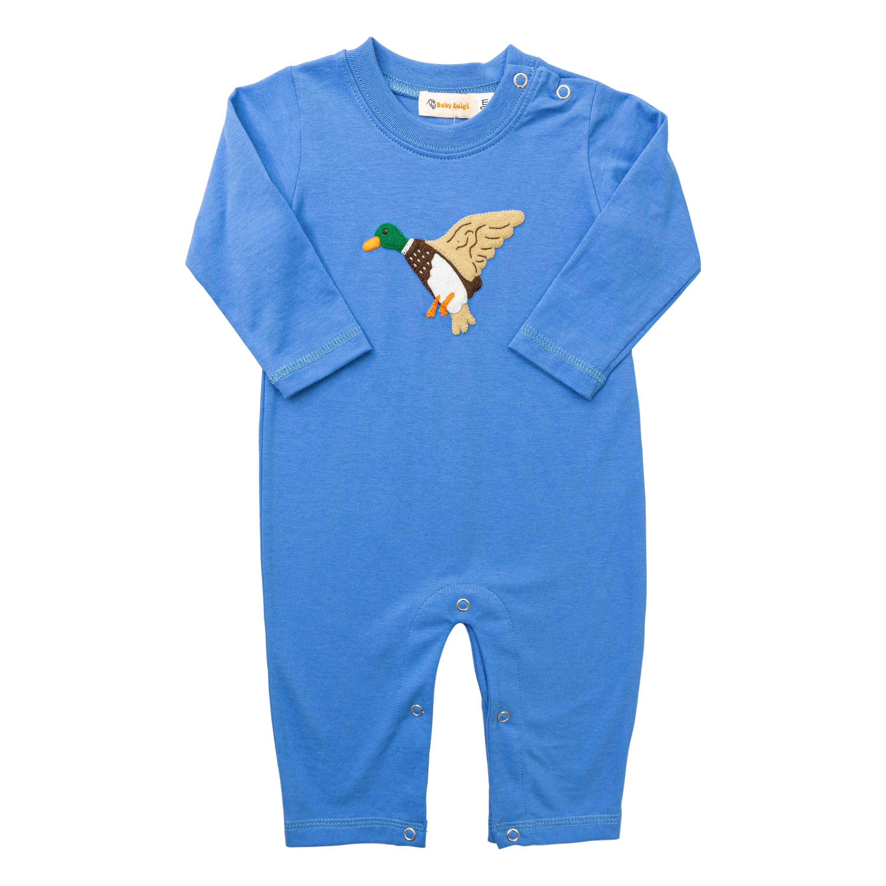 Flying Mallard Romper -Blue