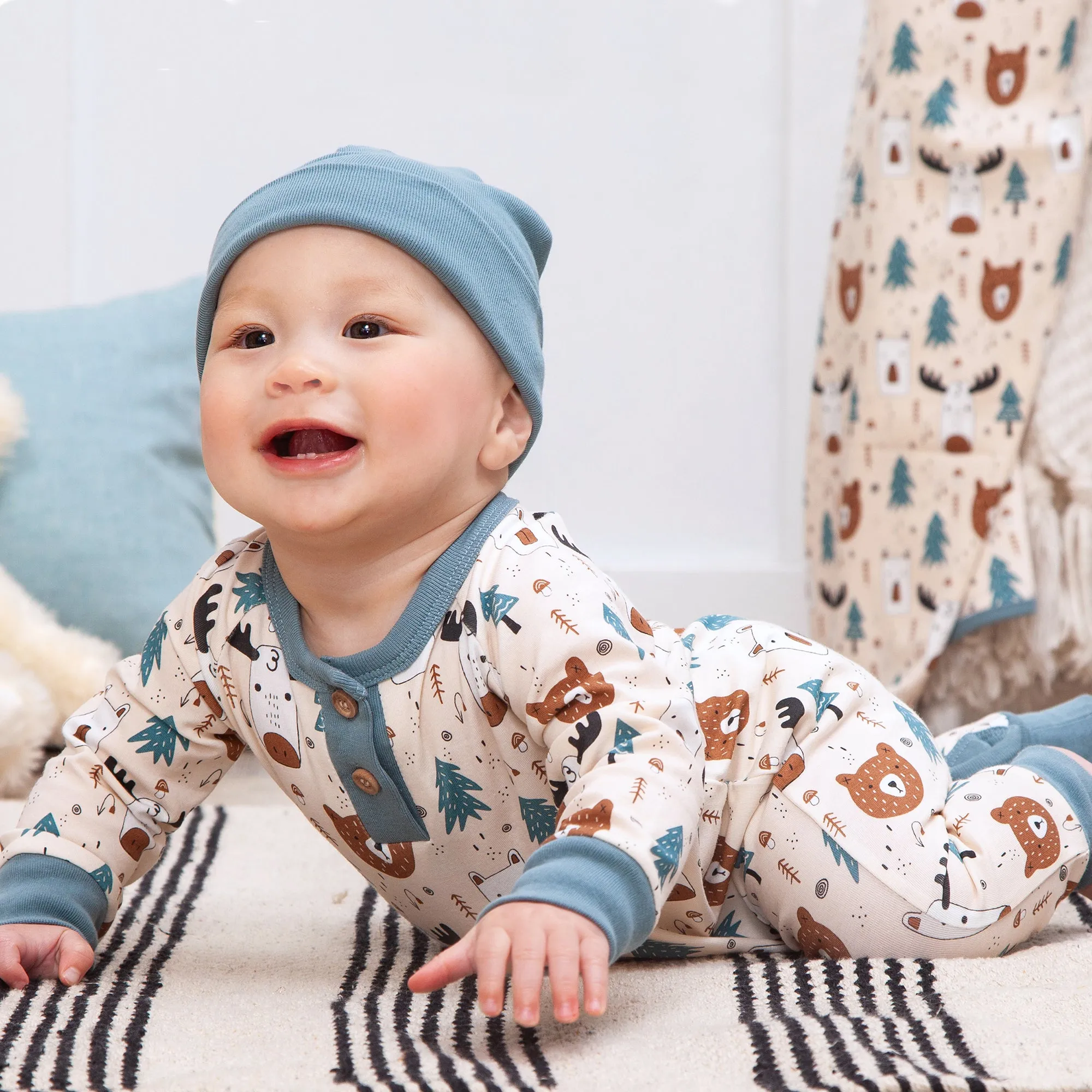 Forest Friends Bamboo Henley Romper