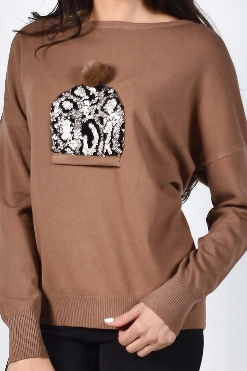 Frank Lyman Pullover Top 214119U Cognac