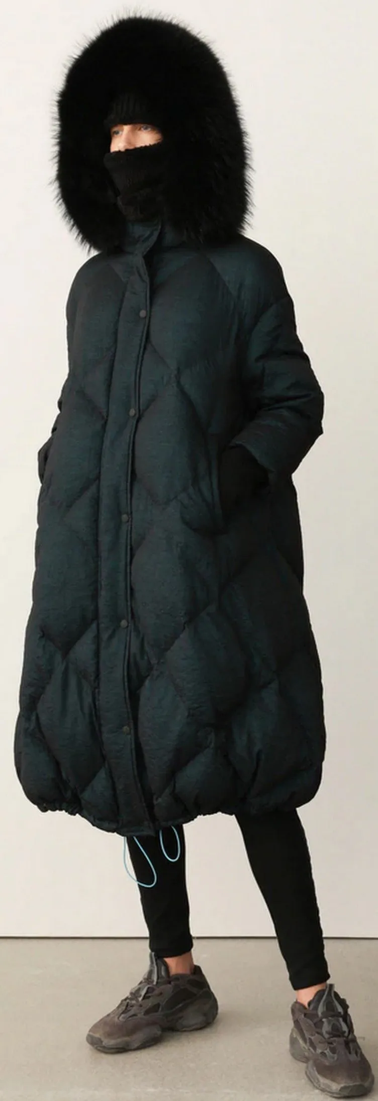 Fur-Hooded Down Coat