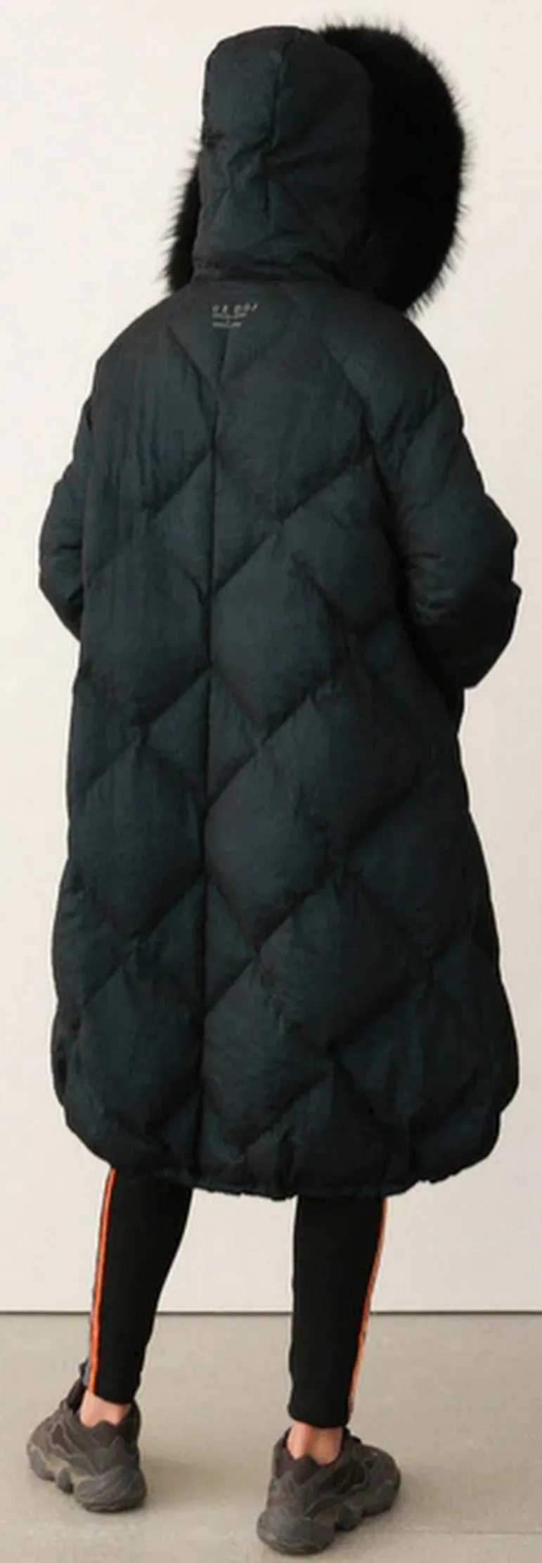 Fur-Hooded Down Coat