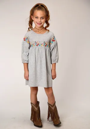 GIRLS COTTON MILLANGE DRESS