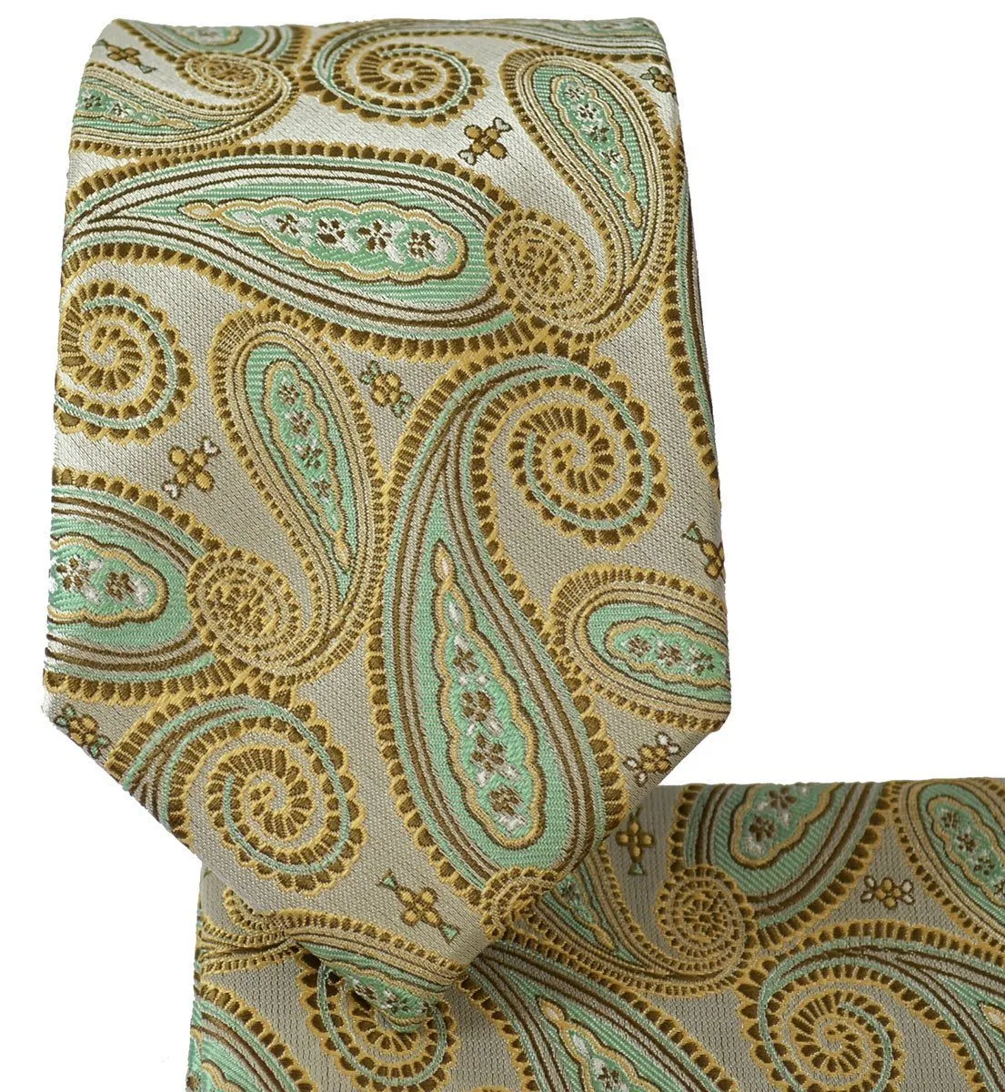 Gold and Turquoise Paisley Tuxedo Vest Set