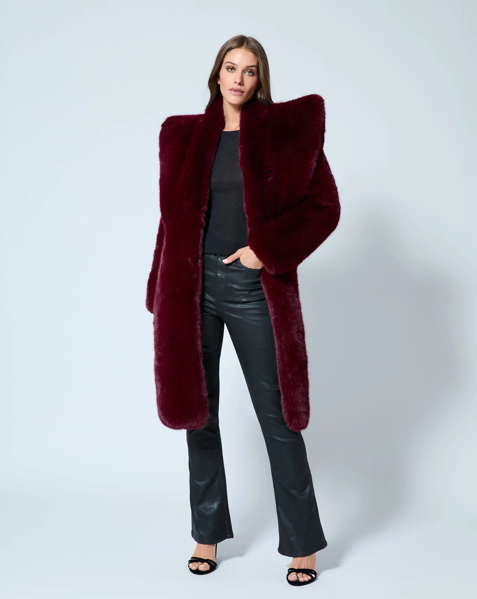 Hourglass Faux Fox Fur Coat