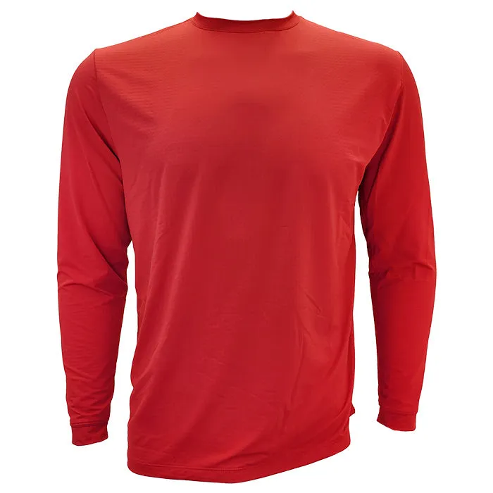 IBKUL Mens Long Sleeve Crew Pullover - Red