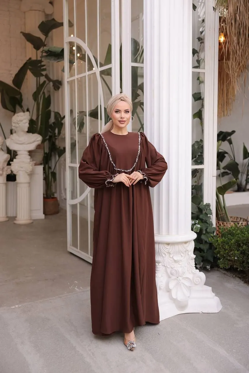 Indulge in timeless elegance with our Long Maxi Dress - Abaya - Available in 13 colors