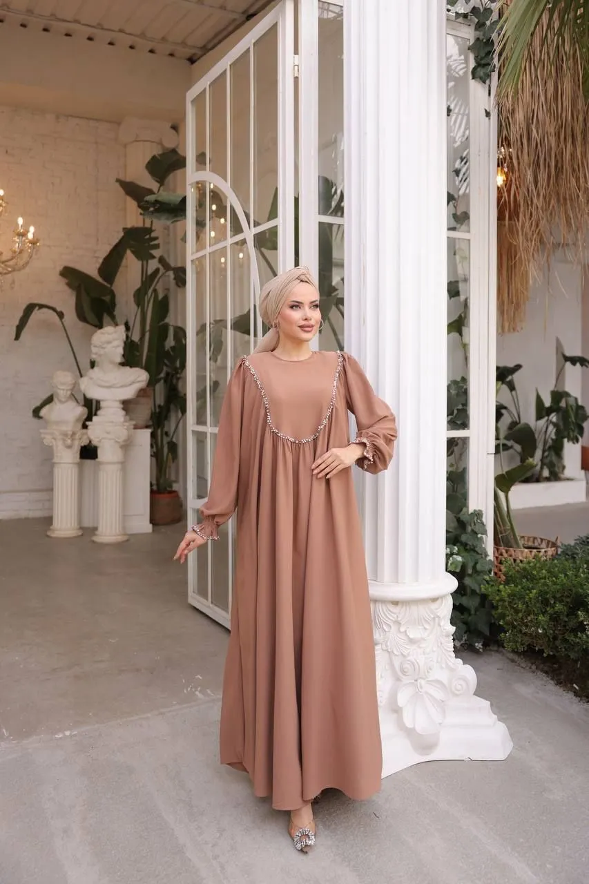 Indulge in timeless elegance with our Long Maxi Dress - Abaya - Available in 13 colors