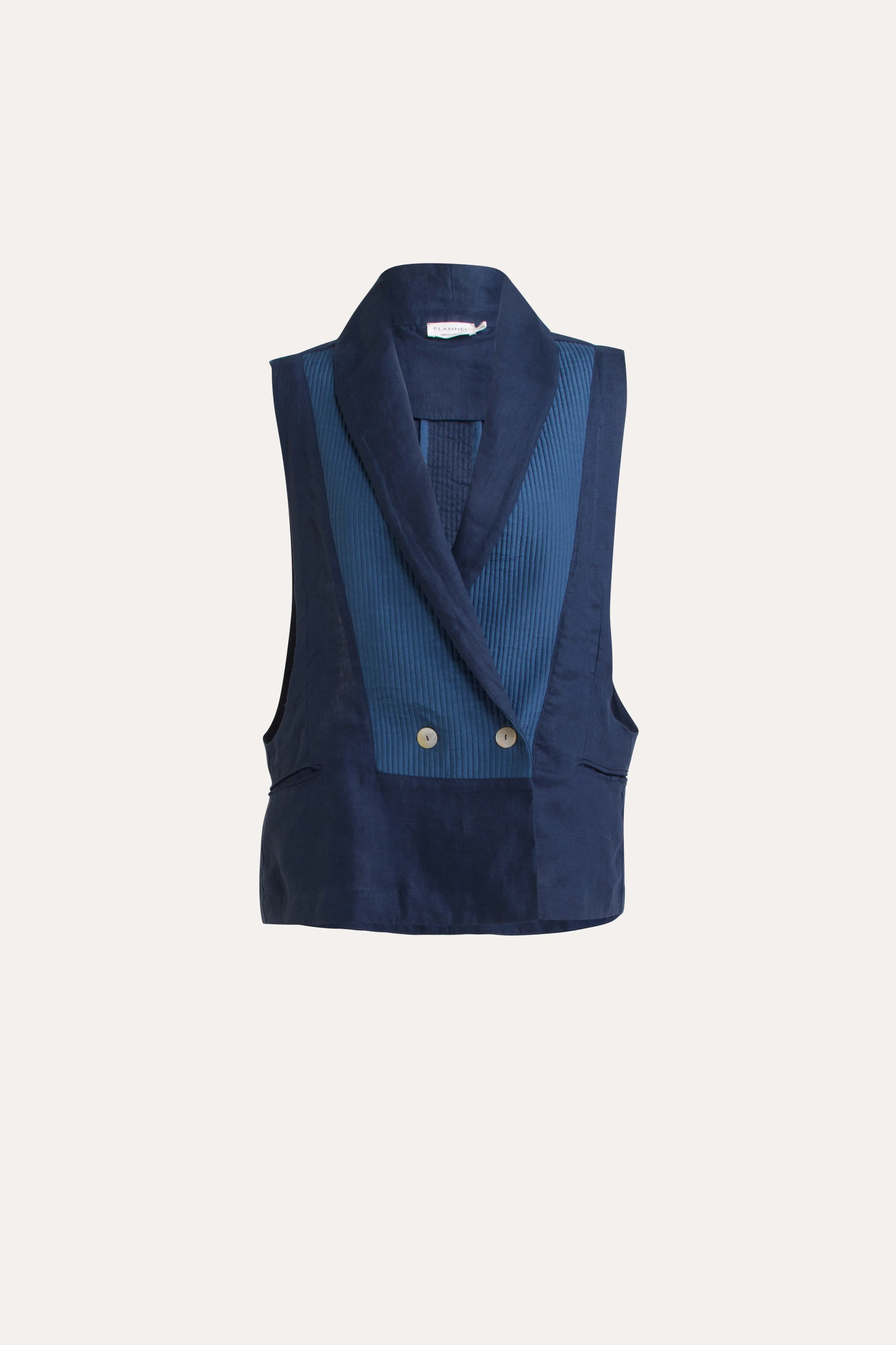 Isadora Embroidered Linen & Silk Vest