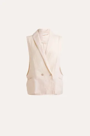 Isadora Embroidered Linen & Silk Vest