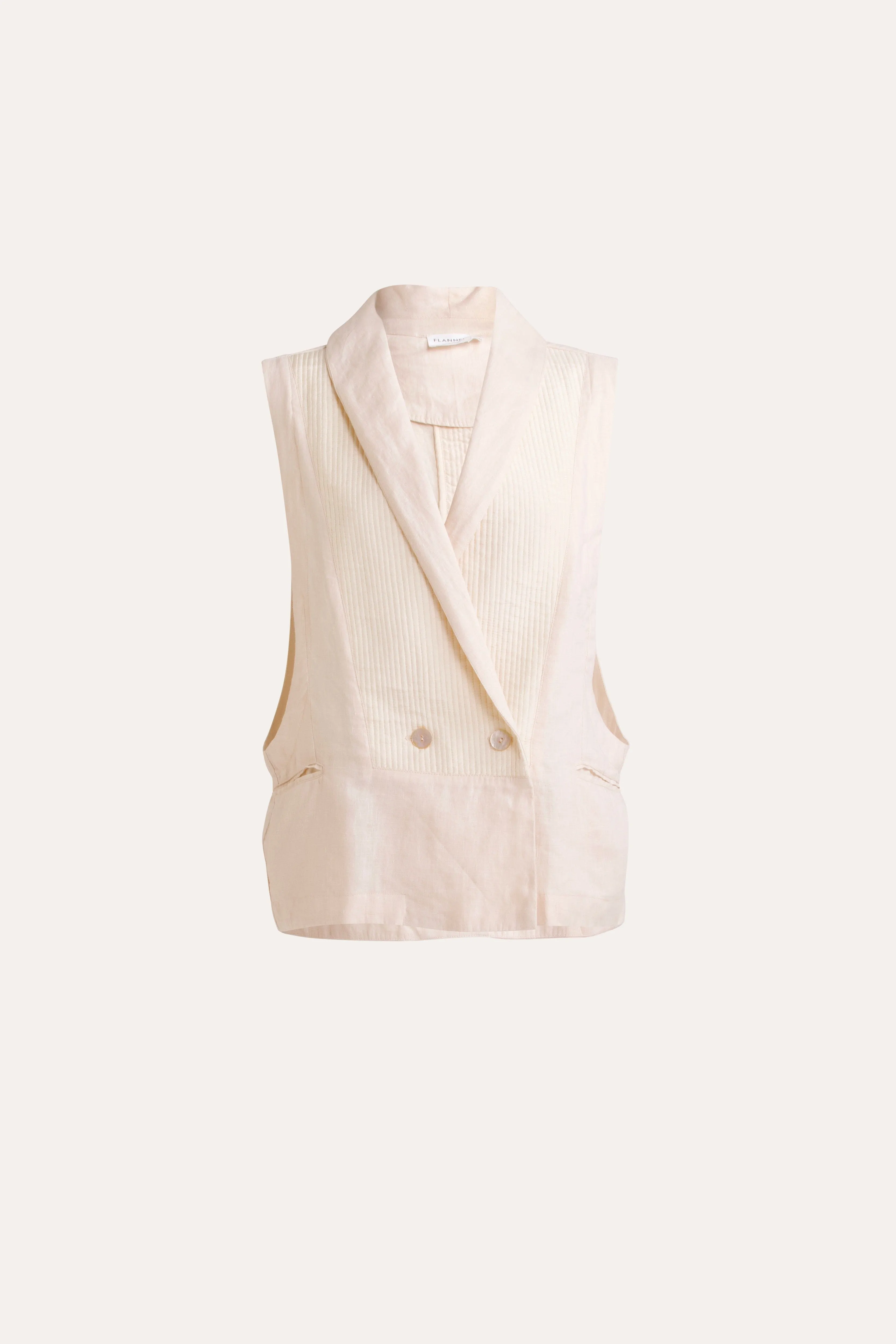 Isadora Embroidered Linen & Silk Vest